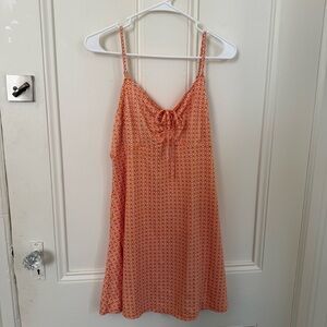 Hollister Orange Geometric Tie-Front Sundress